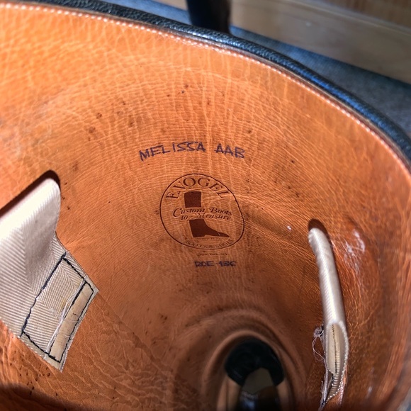 VOGEL pull on field boots custom but equivalent to 7 regular calf BLACK LEATHER - Picture 9 of 9